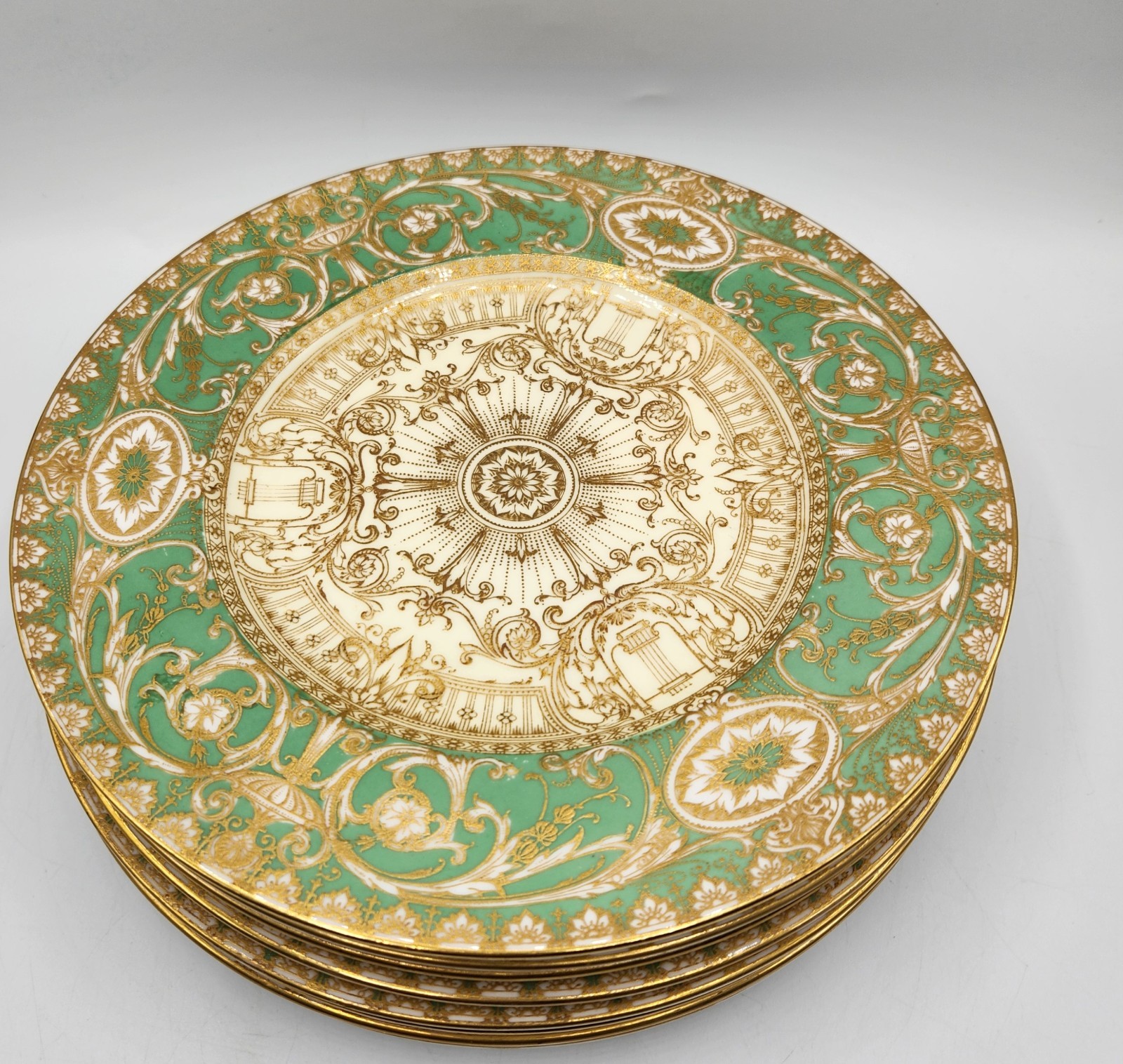 Royal Worcester Mint Green Gold Gilded 9 Royal Worcester Mint Green Gold Gilded 9