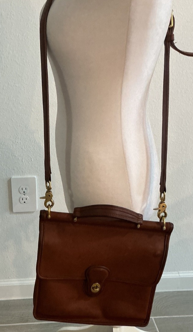 Vintage 90s Coach Willis Brown Leather Top Handle Crossbody Bag K9C-9927 Vintage 90s Coach Willis Brown Leather Top Handle Crossbody Bag K9C-9927