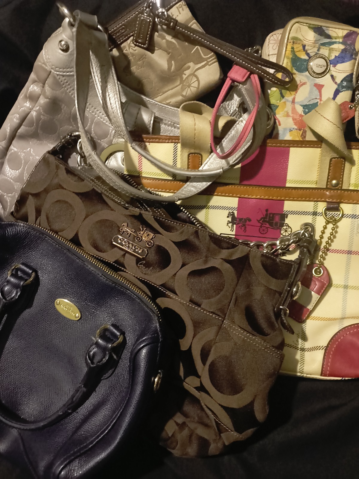 Coach Handbag Lot Women 7pc Bundle Vintage Y2K As-Is Hobos Tattersall