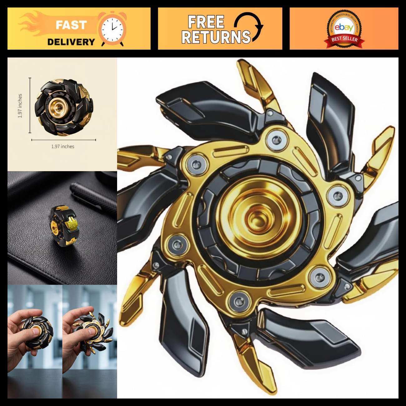 Stress Relief Fidget Spinner - EDC Metal Toy with Open Armor Design & Smooth Spi