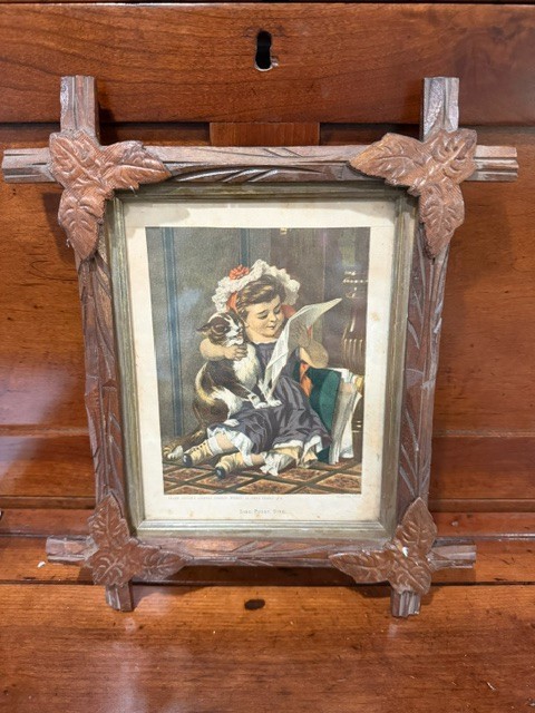 Antique c1890 Victorian Eastlake Carved Wood Frame w/ Antique c1890 Victorian Eastlake Carved Wood Frame w/