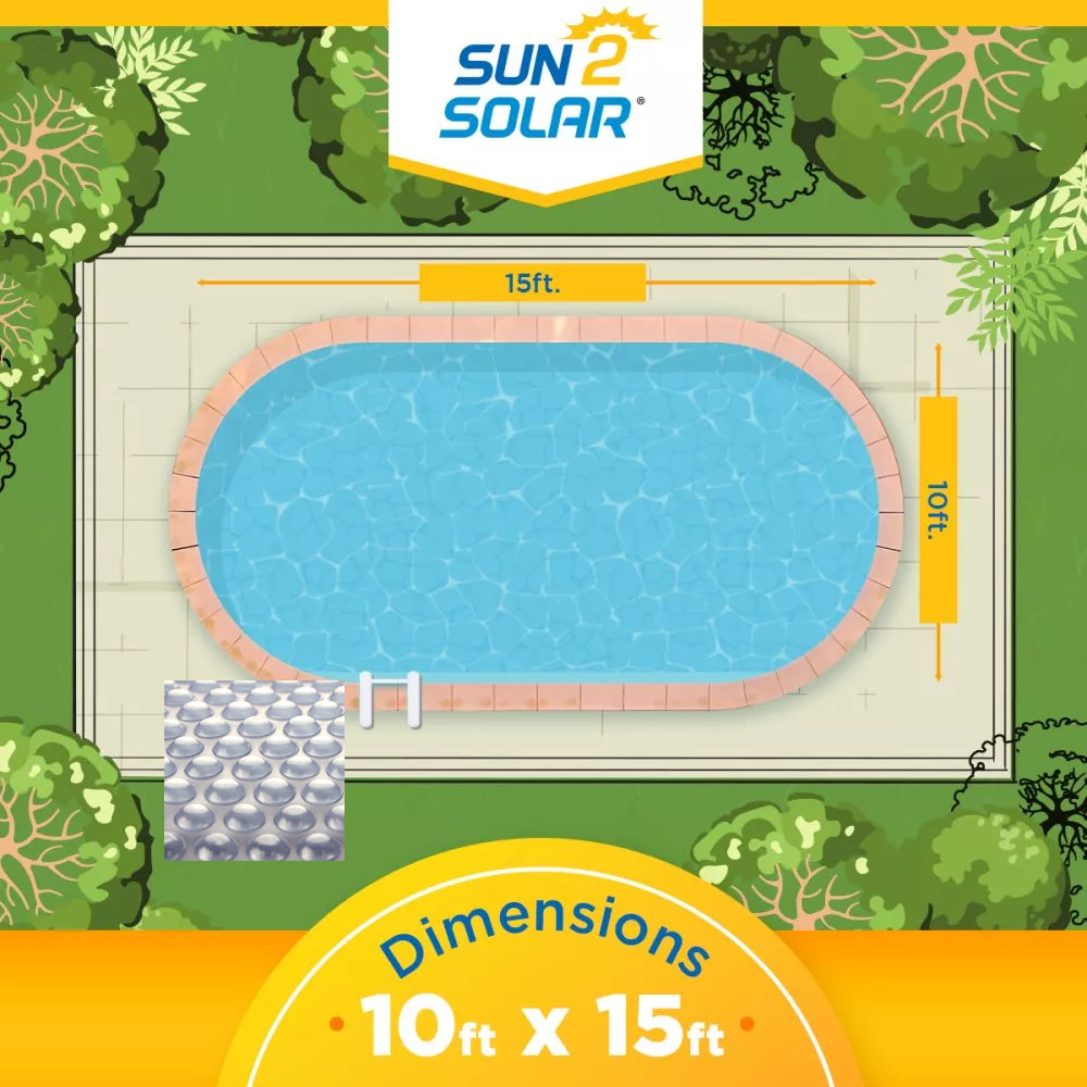Sun2Solar 1600 Series Clear Oval Swimming Pool Solar Covers - (Choose Size)