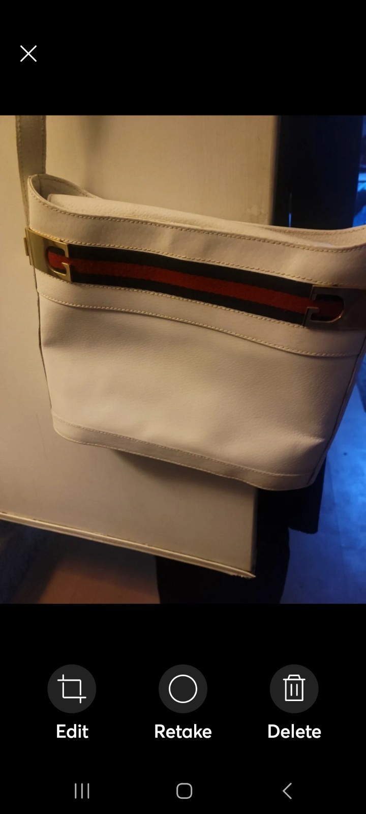  gucci white shoulder bag authentic
