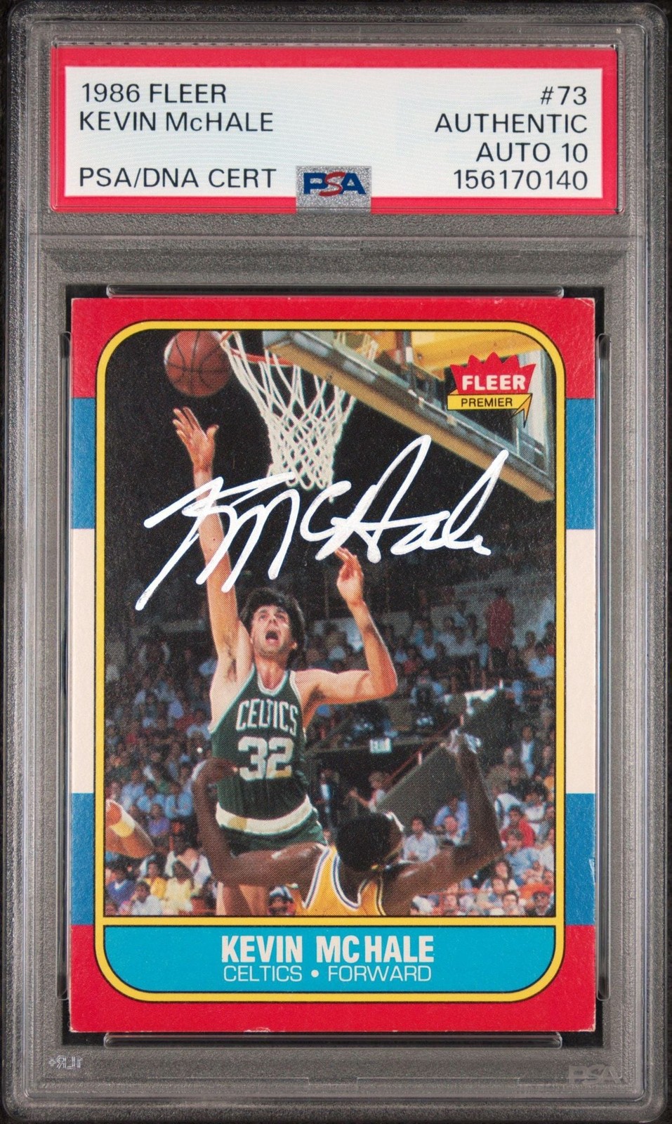 Graded 1986 Fleer Kevin McHale #73 Autographed Basketball Card PSA Auto 10 Graded 1986 Fleer Kevin McHale #73 Autographed Basketball Card PSA Auto 10