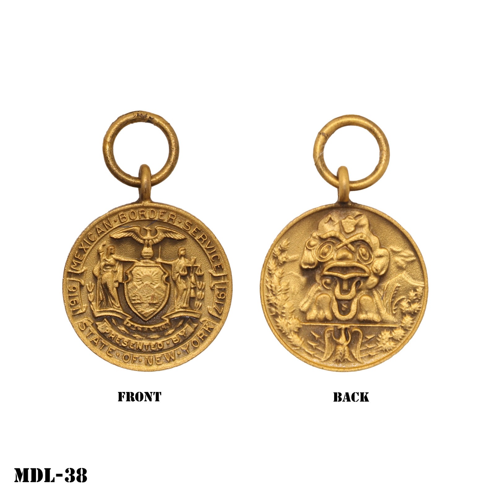 Miniature Medal New York State Mexican Border Service ~ Medal Only, No Ribbon