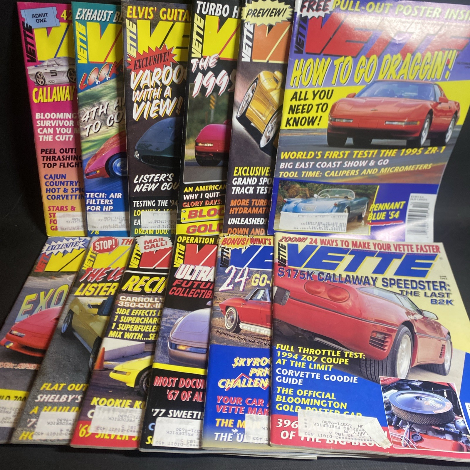 Automotive Magazines: Vette America’s Corvette 1994 Complete 12 Issue Set / FKY