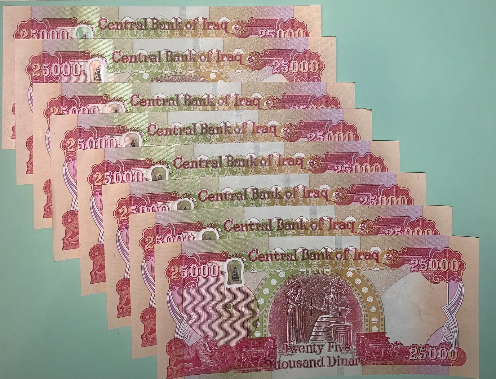 250,000 IRAQI DINAR 1/4 Million 10x 25,000 UNC AUTHENTIC Guaranteed Iraq 25000