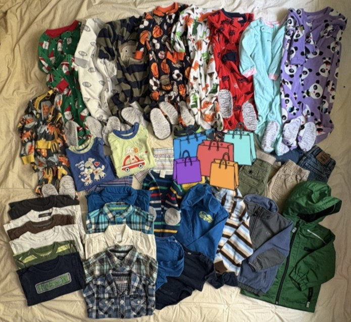 Size 2T Lot of 35 Winter/Fall Clothes PJs Carters Old Navy Hurley Gymboree H&M