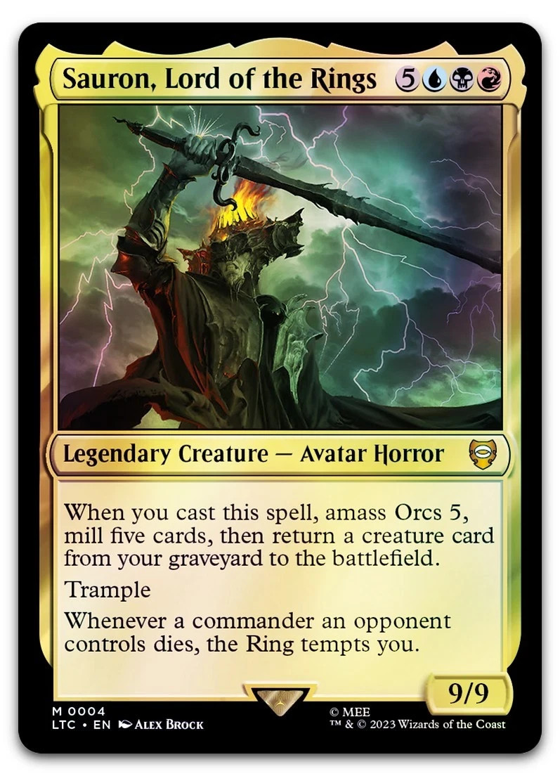 Sauron, Lord of the Rings #4 (Foil) (NM) Lord of the Rings LTC Magic MTG edh