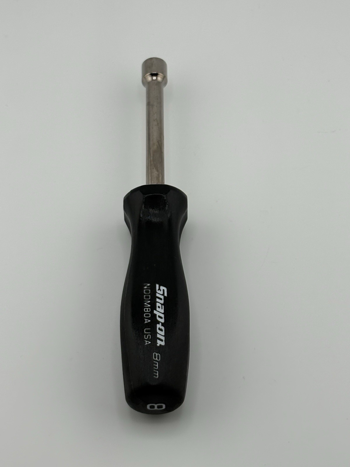 NOS Snap-on 8mm Metric Hard Handle Nut Driver NDDM80A Made In USA - Black