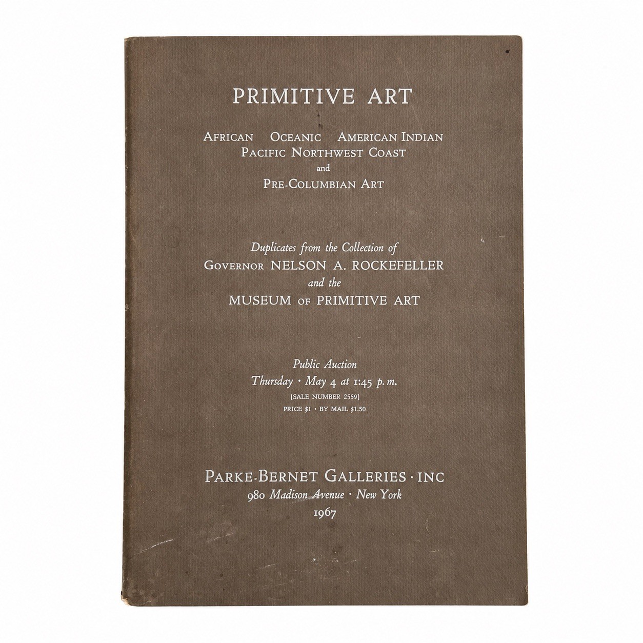 1967 Nelson Rockefeller Primitive Art Auction Catalog Parke-Bernet Annotated
