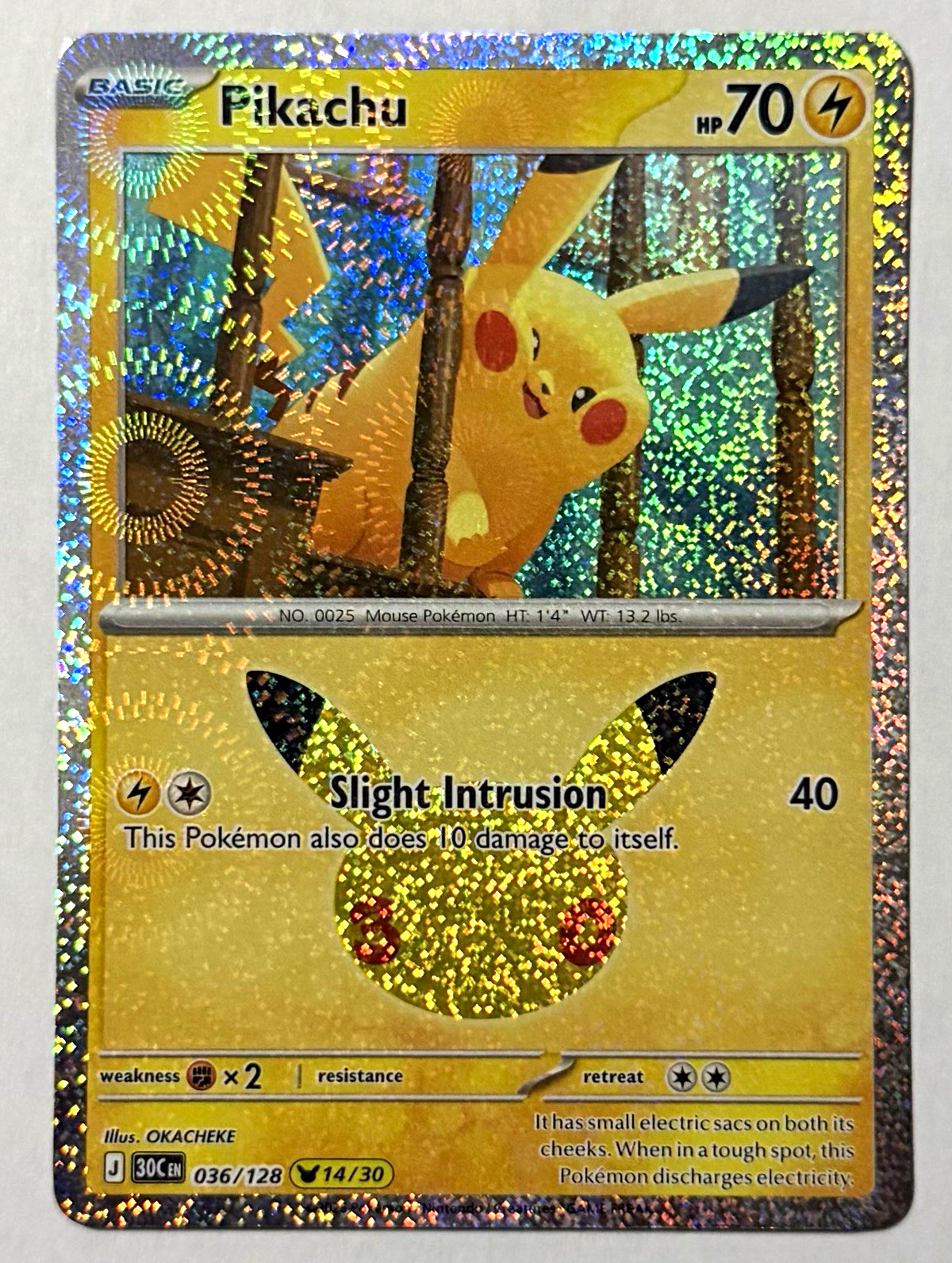 Pikachu 036/128 (14/30) Pokémon 30th Anniversary Celebration