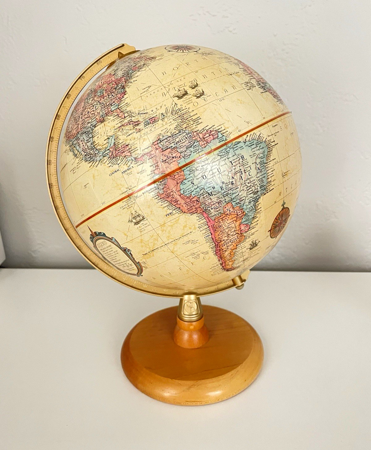 Replogle World Classic Series 9in Tabletop Globe Wood Base