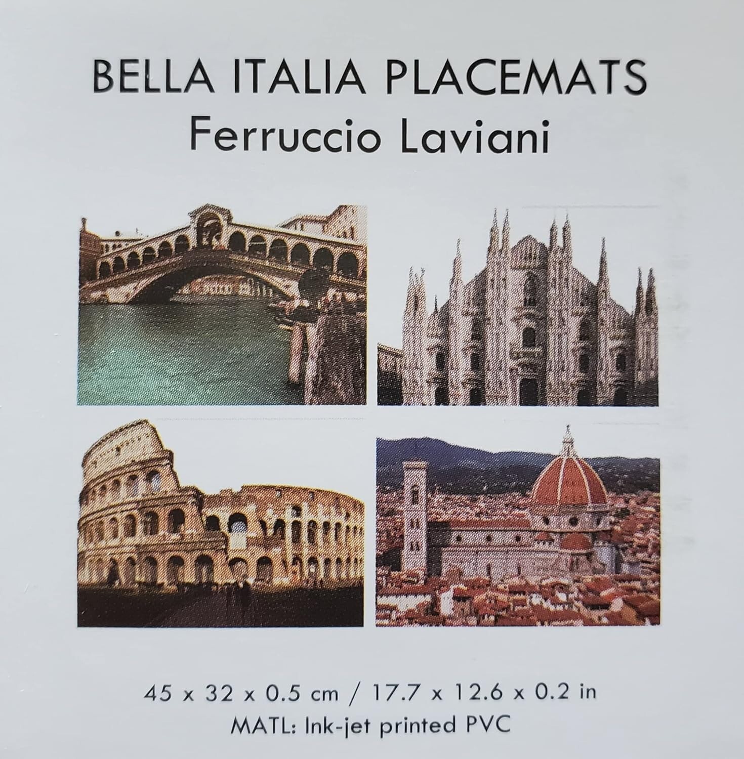 Bella Italia Placemats by Ferrucio Lavianni Architect & Designer, Set of 4 NEW Bella Italia Placemats by Ferrucio Lavianni Architect & Designer, Set of 4 NEW