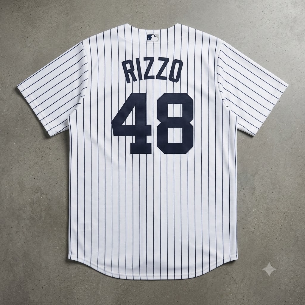 Anthony Rizzo #48 New York White Pinstripe Home Baseball Jersey Brand New