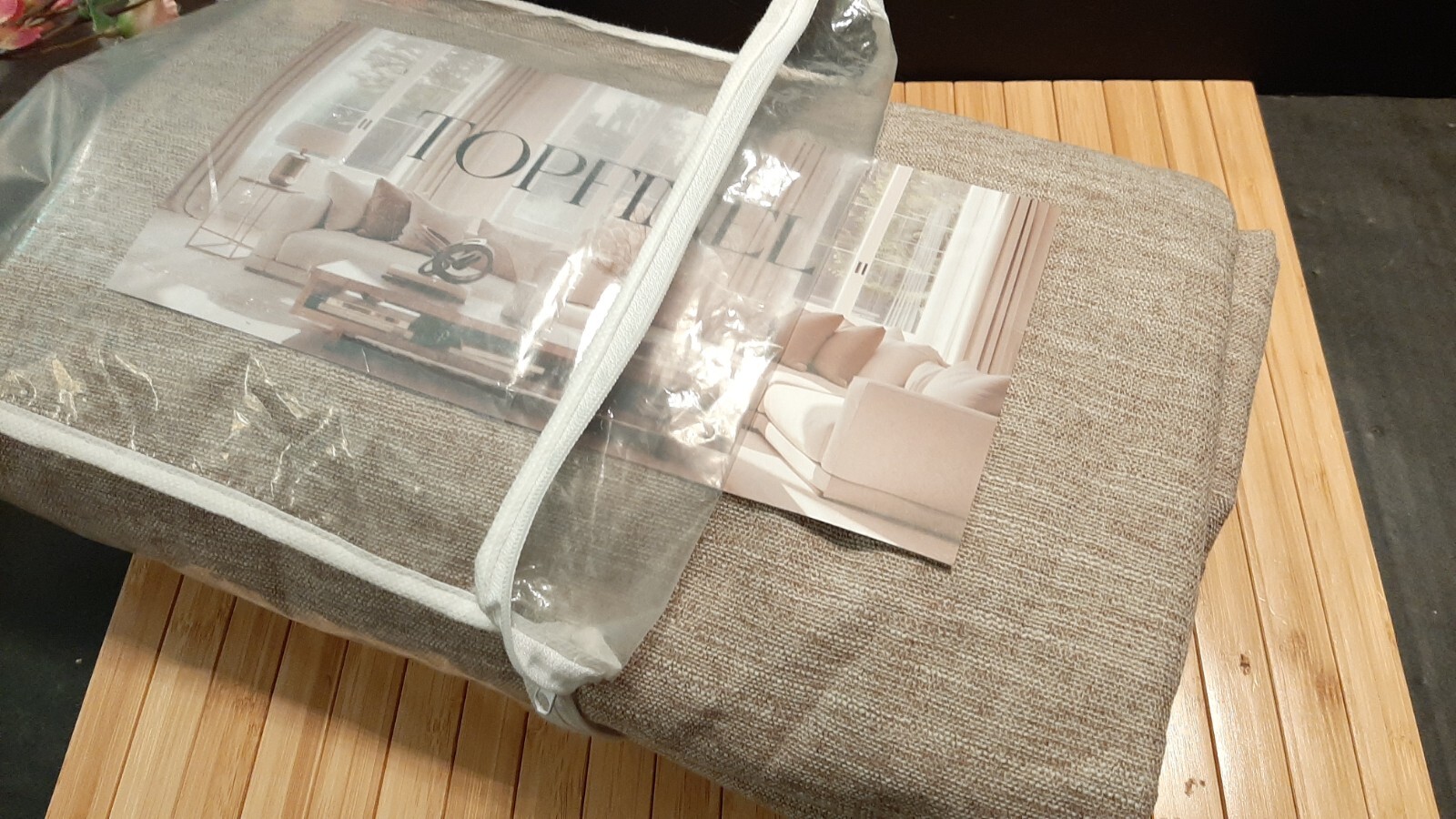Pair Topfinel Taupe Burlap Linen Blackout Curtains 52x84 Slub Beige Brown New J9