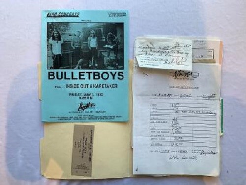 Bulletboys Concert Contract 1995 Pittburgh