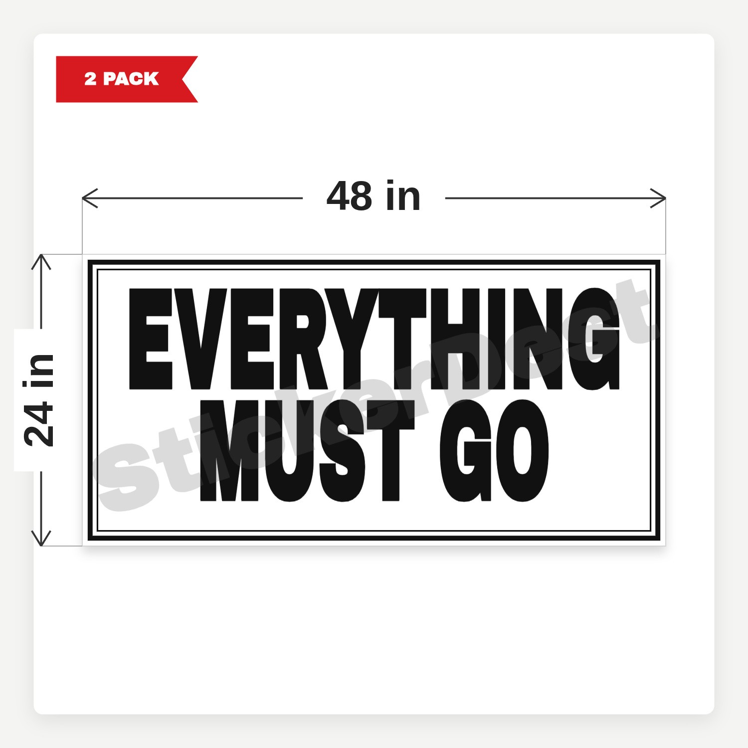 Everything Must Go BR1 2 Pack 24x48 Vinyl Banners With Grommets