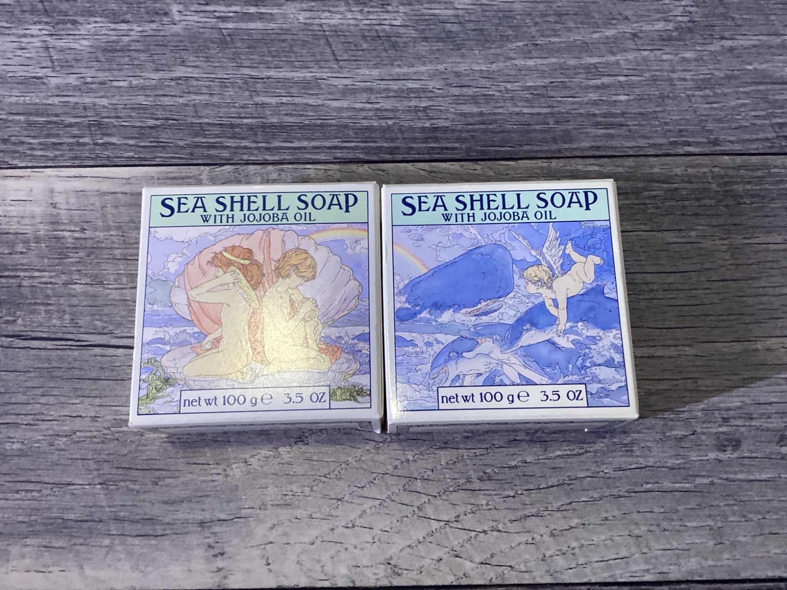 Vintage Crabtree & Evelyn Sea Shell Soap With Jojoba Oil 2×3.5 Oz Bar Soap 1978 Vintage Crabtree & Evelyn Sea Shell Soap With Jojoba Oil 2×3.5 Oz Bar Soap 1978