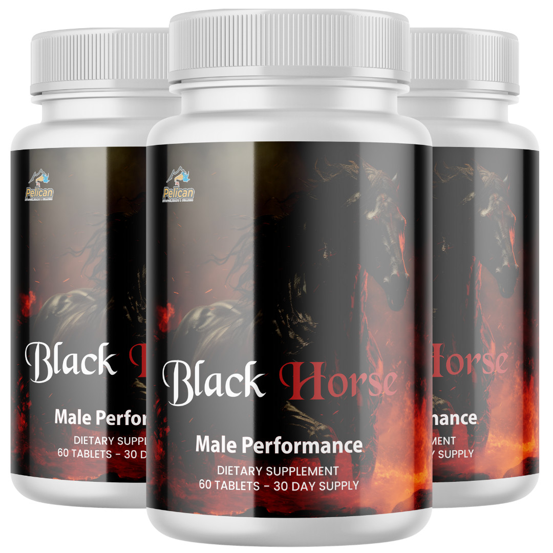 Black Horse- Men's Health & Bodybuilding- 3 Bottles- 180 Tablets
