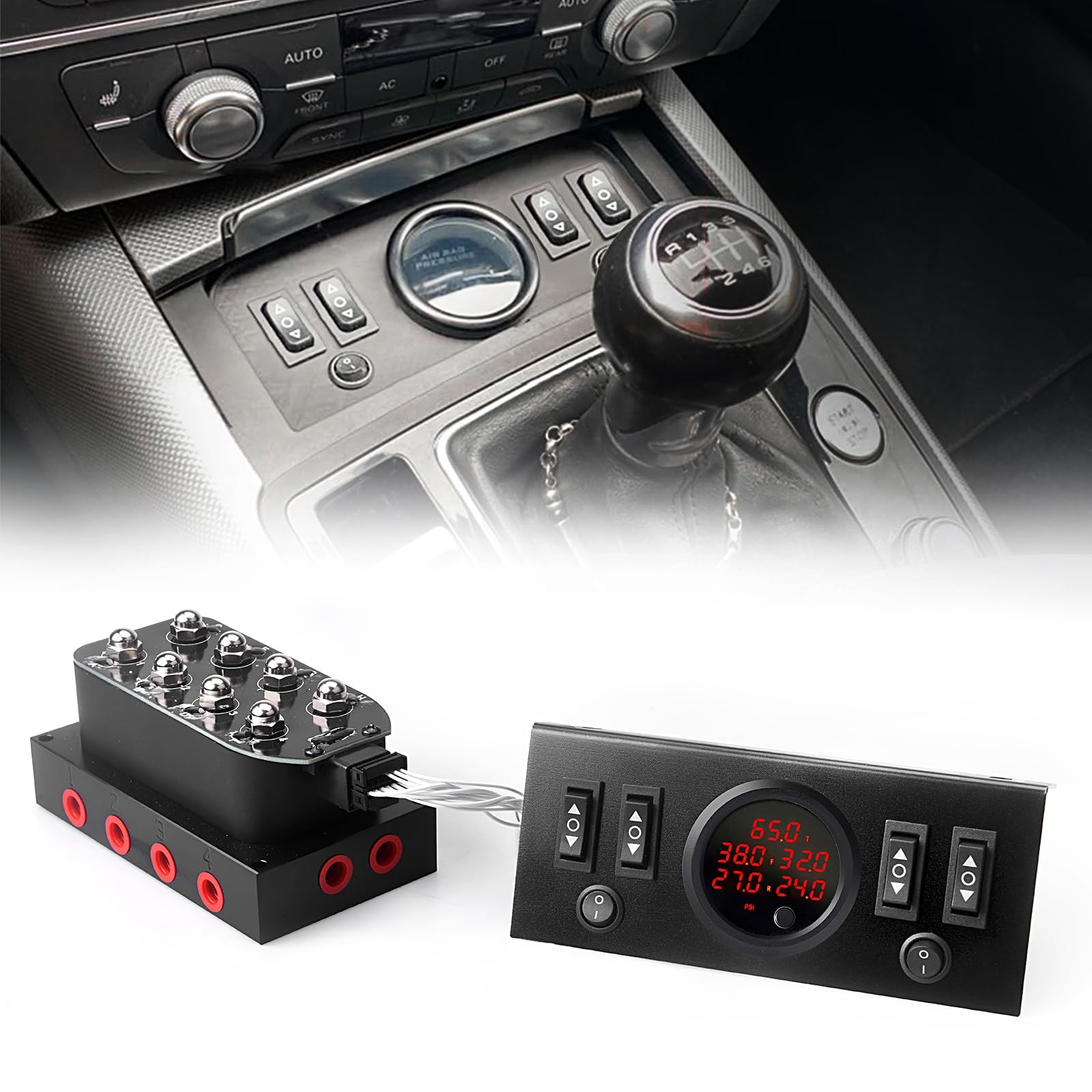 12V Solenoid 8-Valve Air Ride Suspension Manifold Valve w/Simplify Control Panel