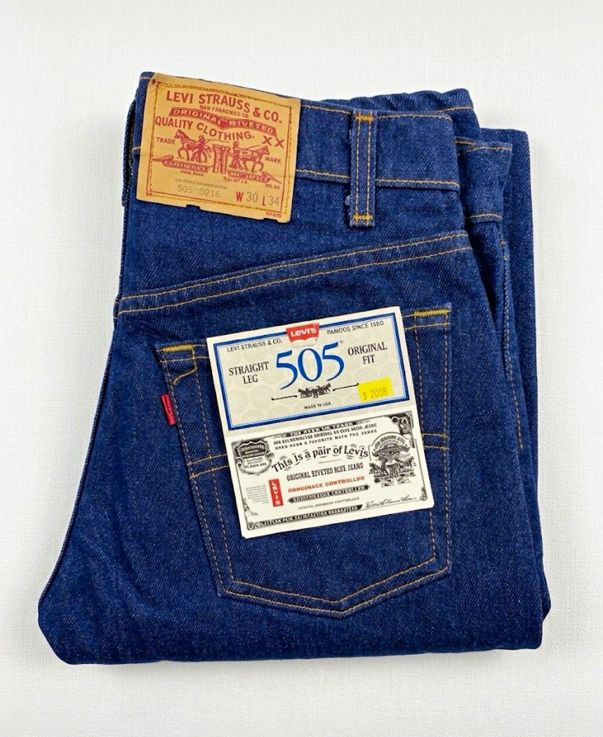 Vintage 1986 Levi\'s 505 Rigid Denim Jens NOS Deadstock MadeinUSA Rare Blank Tab Vintage 1986 Levi\'s 505 Rigid Denim Jens NOS Deadstock MadeinUSA Rare Blank Tab