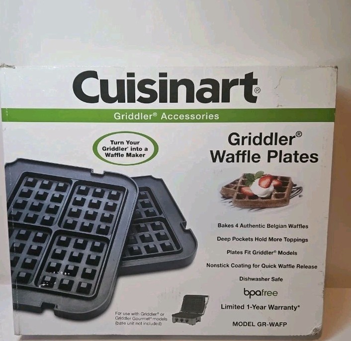 Cuisinart GR-WAFP Griddler Waffle Plates Set fits GR-4N GR-5B GR-6 GRID-8N NEW