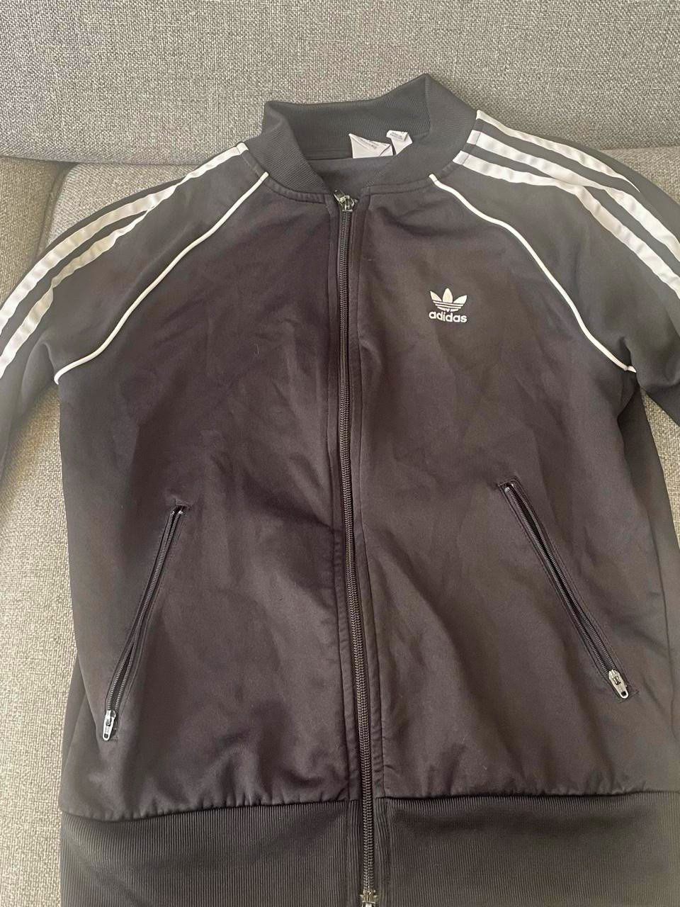 adidas Originals Men\'s Full Zip Track Jacket Black/White 3-Stripes S