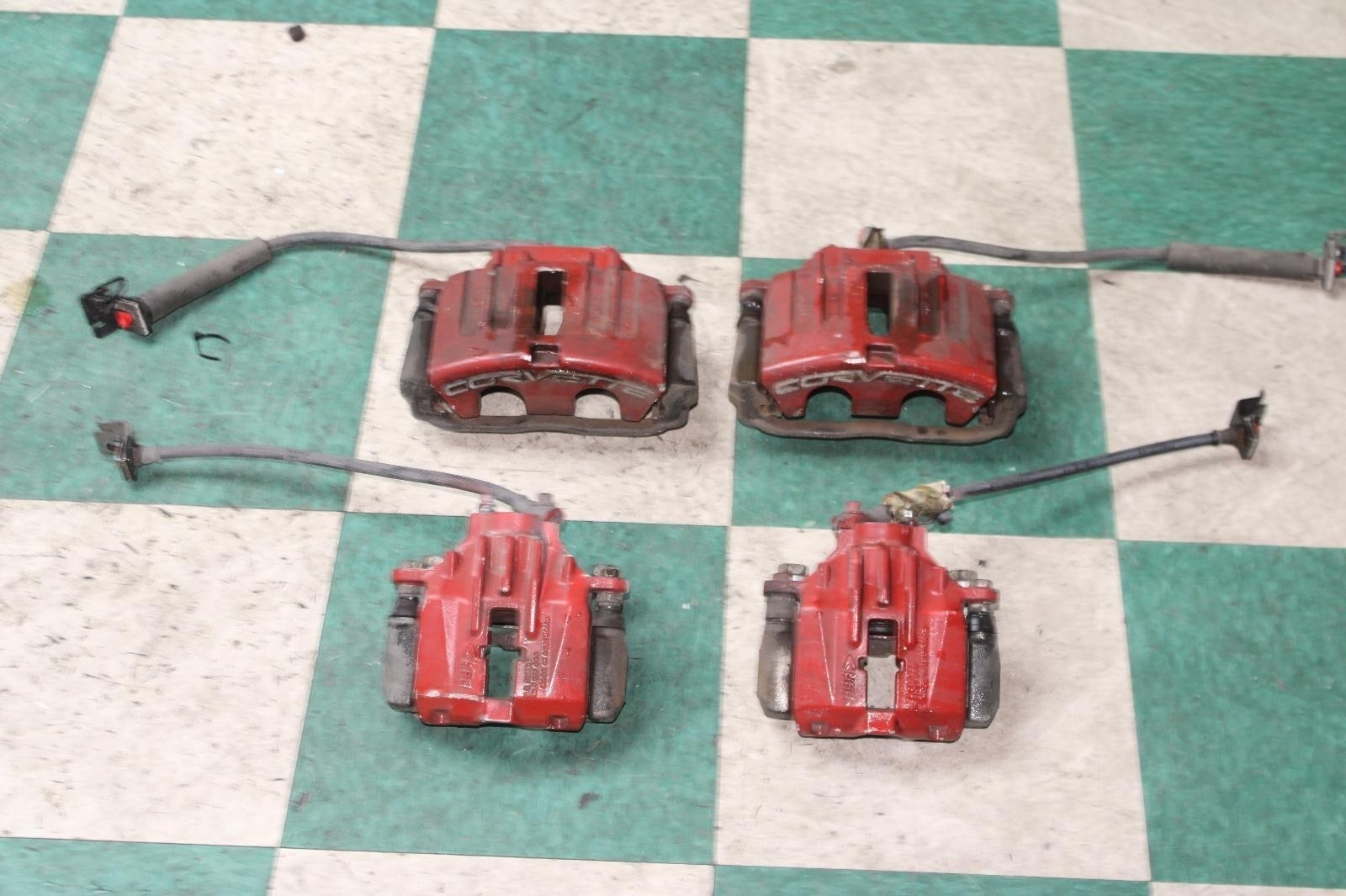 05-13 C6 Vette Red Front Rear LH RH Set 4x Brake Calipers OEM OE Factory WTY WTY