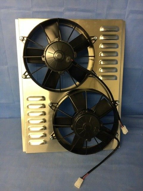 1932 FORD CAR ALUMINUM SHROUD WITH 2 SPAL FANS 30102057 1932 FORD CAR ALUMINUM SHROUD WITH 2 SPAL FANS 30102057