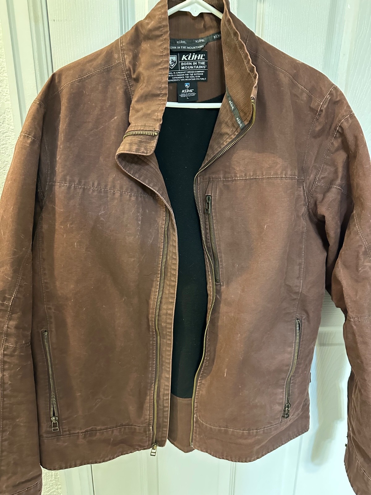 Kuhl Burr Jacket Mens Large Patina Dye Brown Full Zip Canvas / fleece Kuhl Burr Jacket Mens Large Patina Dye Brown Full Zip Canvas / fleece
