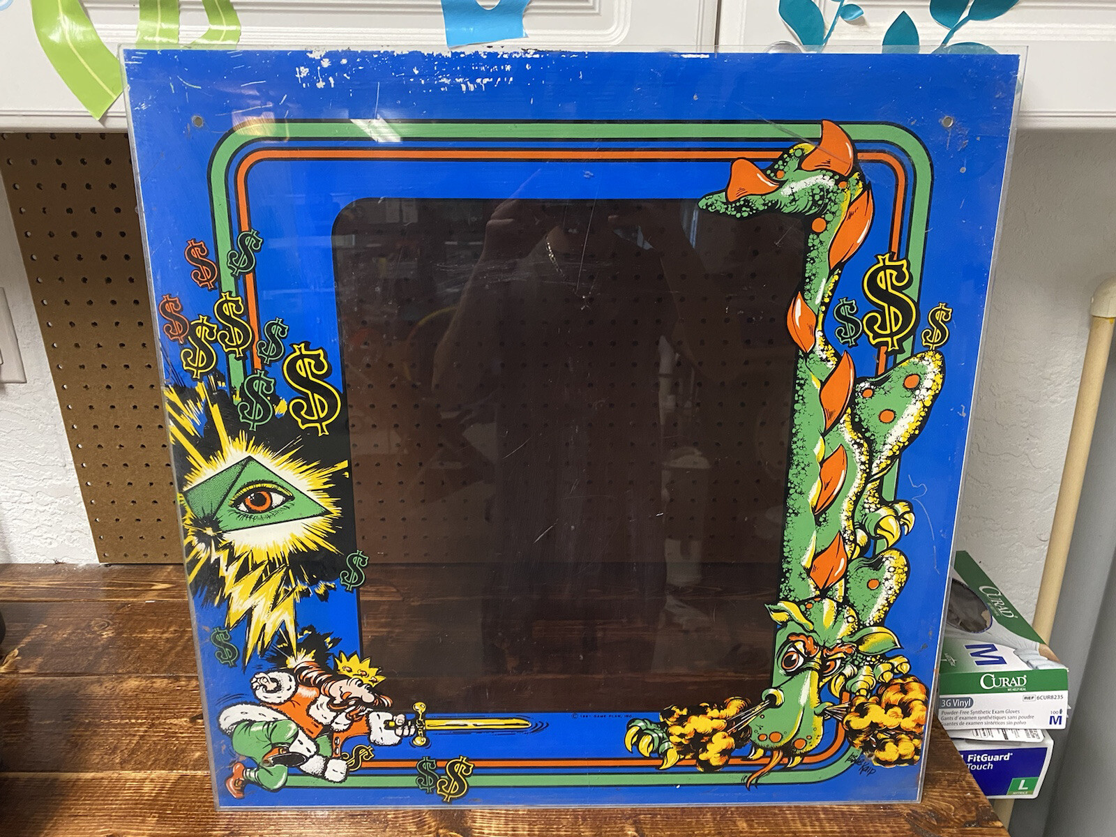Original Vintage KAOS Arcade Marquee Screen Sign 1980s Game Plan Original Vintage KAOS Arcade Marquee Screen Sign 1980s Game Plan