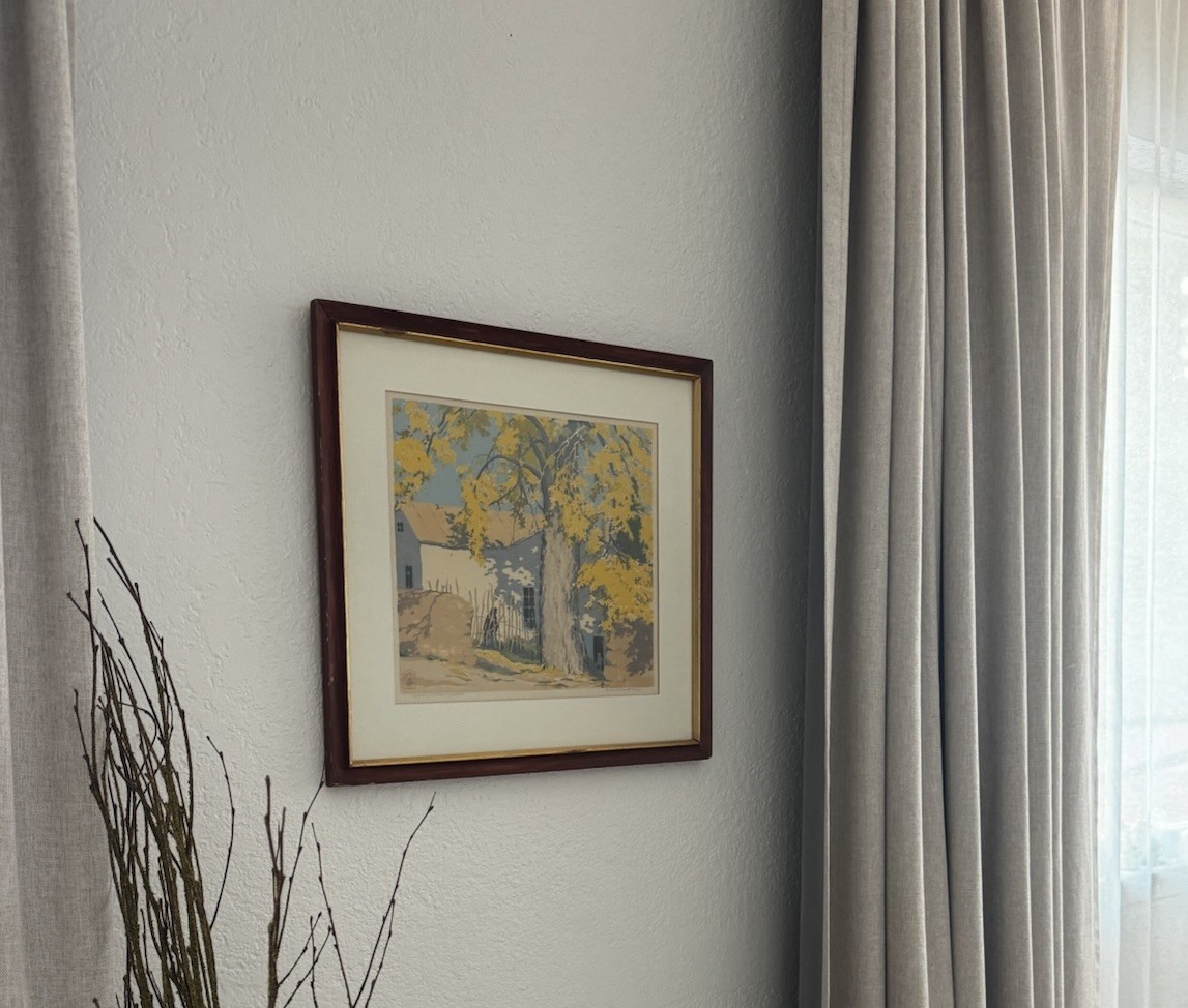 Vintage Norma Bassett Hall Serigraph Home o Spanish Cobbler Signed Original 1945