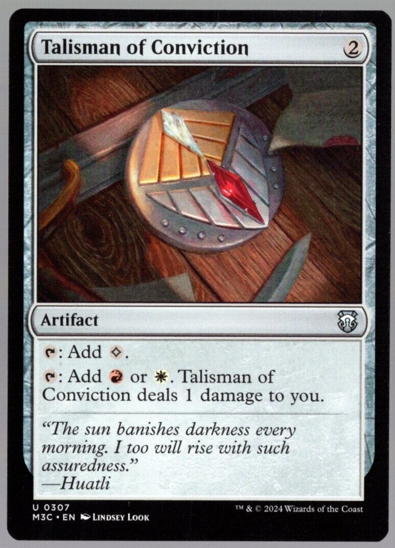 Talisman of Conviction 0307 Uncommon Non Foil Modern Horizons 3 MTG Near Mint