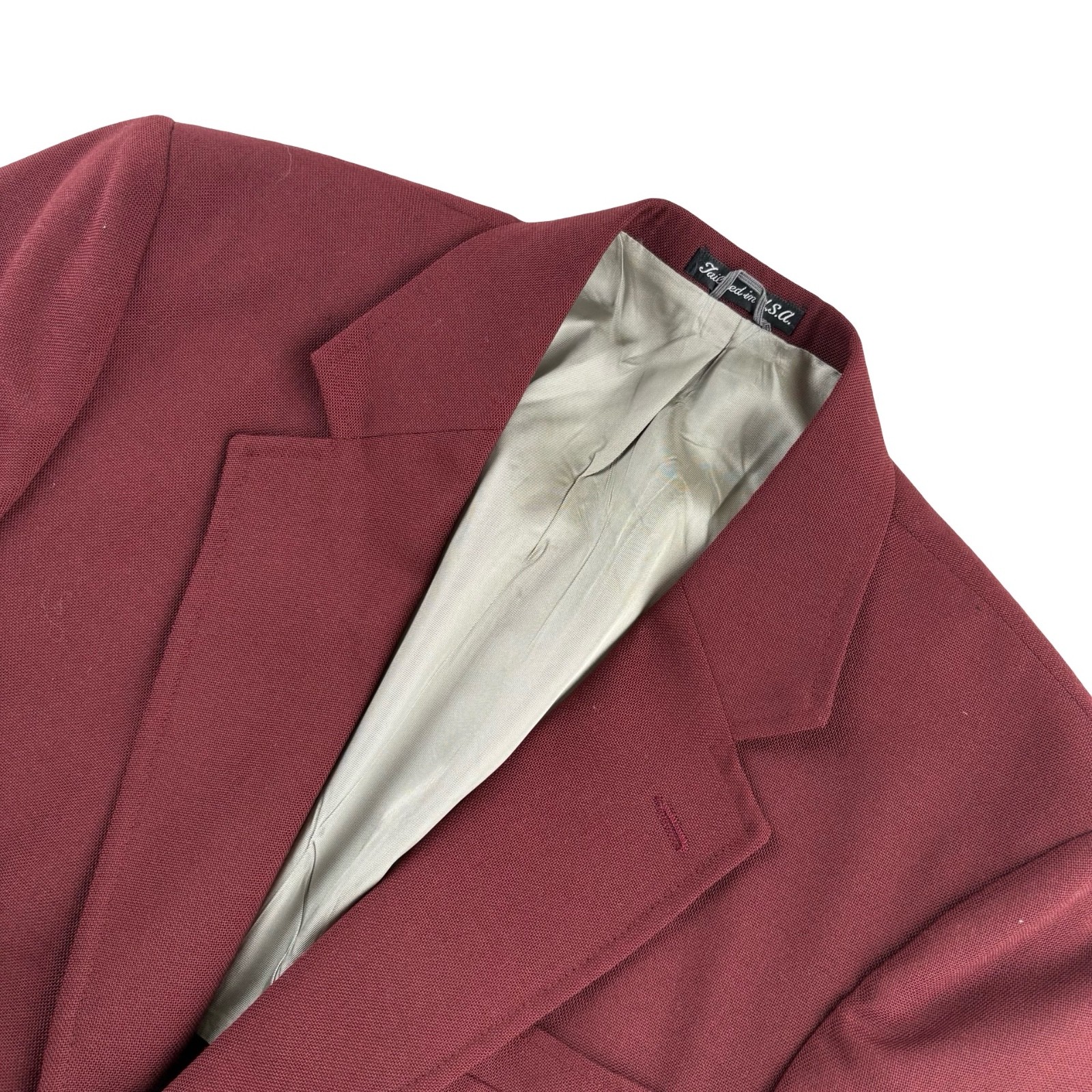 VTG Stafford Men’s Performance Blend Blazer Jacket Maroon • USA • 39R