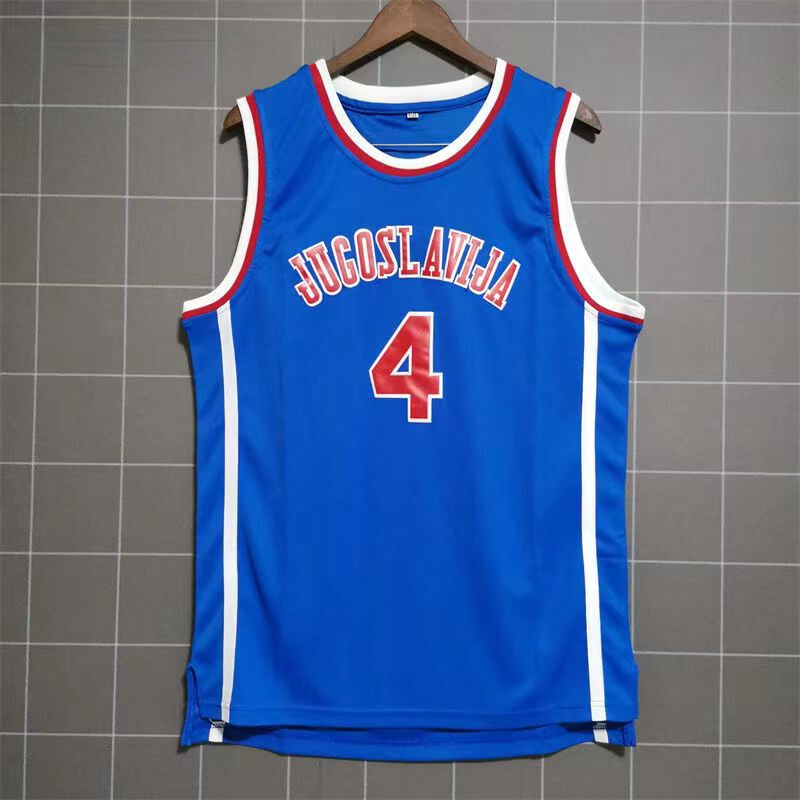 Basketball Jerseys JUGOSLAVIJA 4# PETROVIC Jersey Vintage Throwback all Stitched