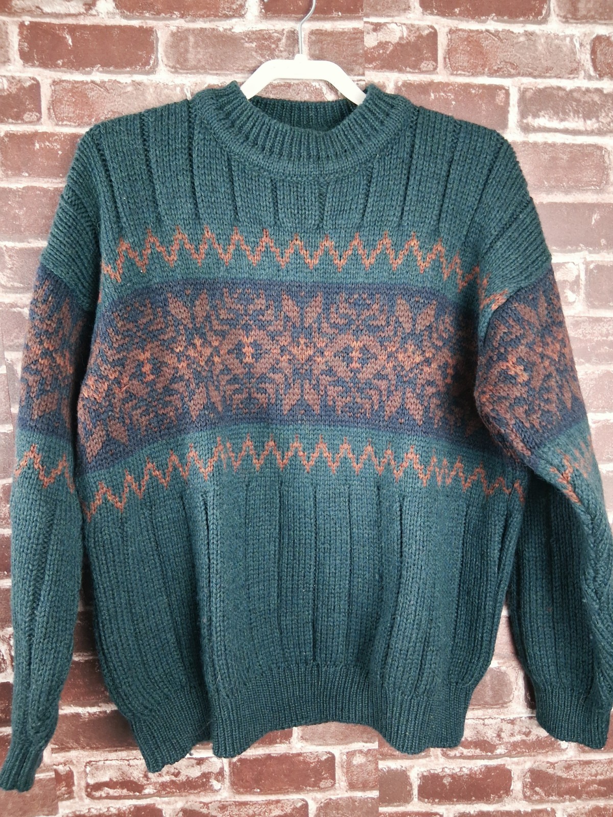 Bonner Of Ireland Sweater Mens Medium Green Wool Fair Isle Irish Aran Fisherman Bonner Of Ireland Sweater Mens Medium Green Wool Fair Isle Irish Aran Fisherman