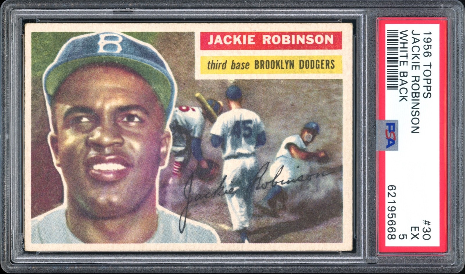 1956 Topps - Jackie Robinson #30 White Back PSA 5