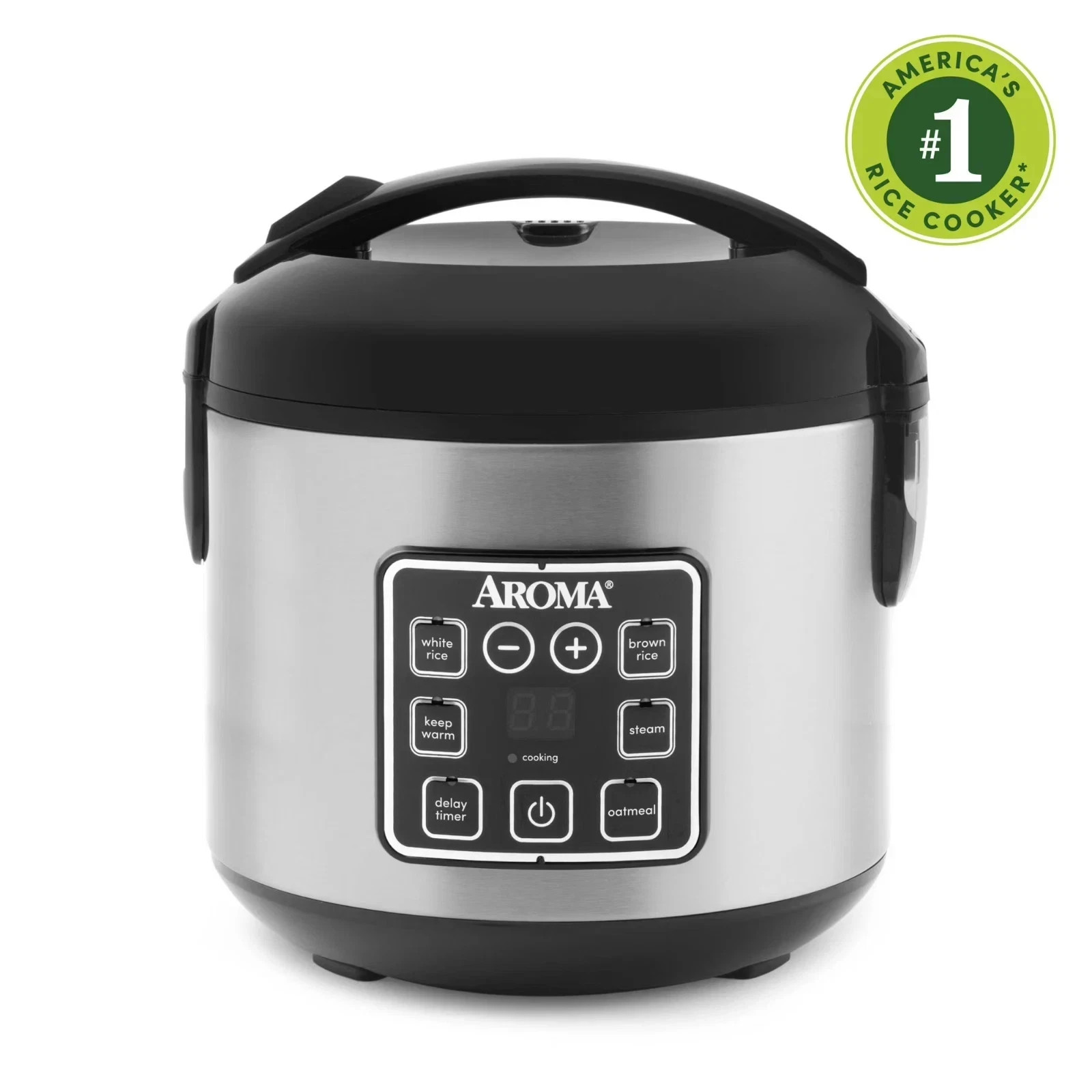 AROMA 8-Cup Digital Rice Cooker & Food Steamer with Bonded Granite Nonstick