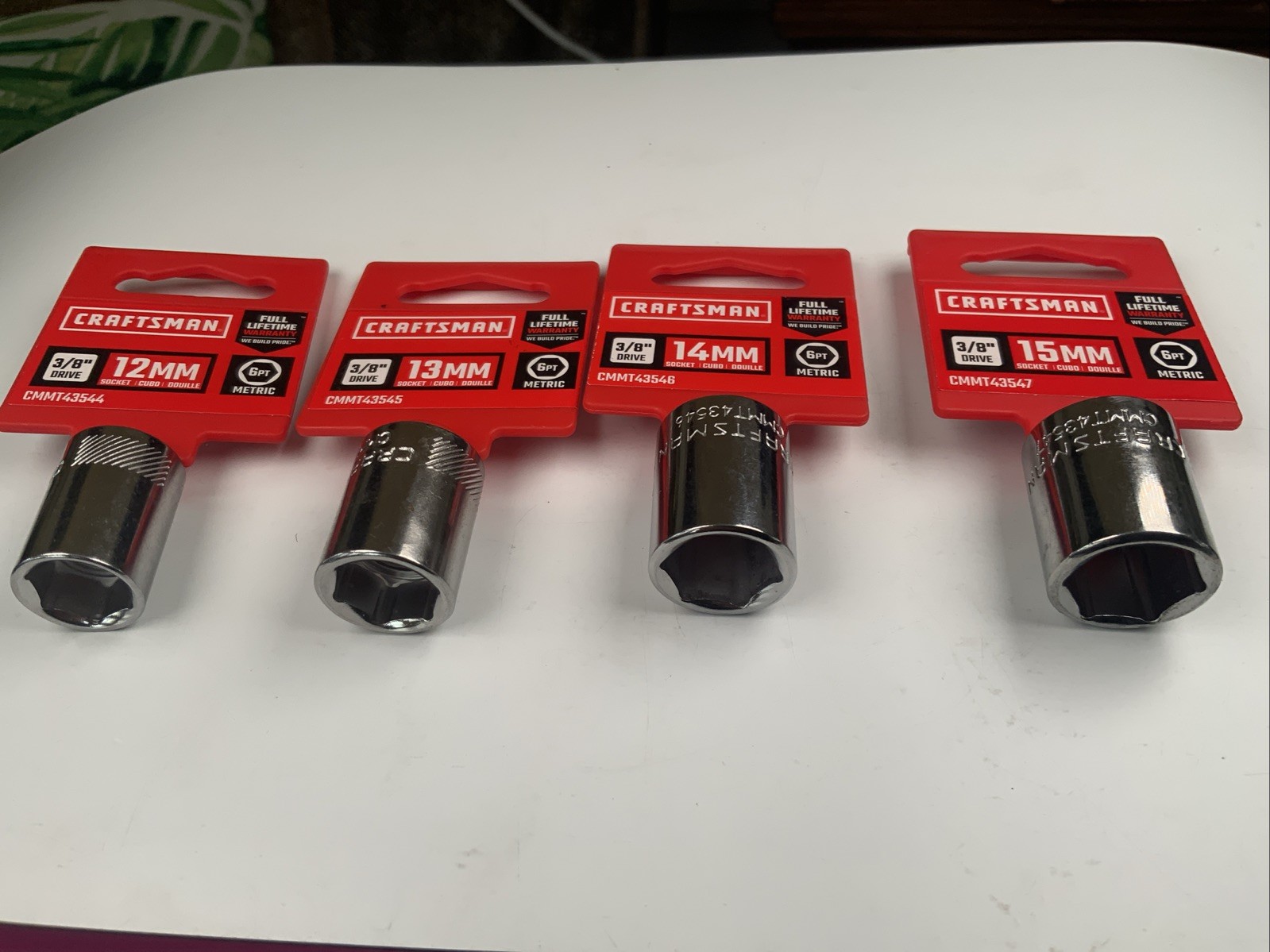 Craftsman 4pc 3/8 Drive 6pt Metric Sockets -  12mm-15mm - New - China Or Taiwan