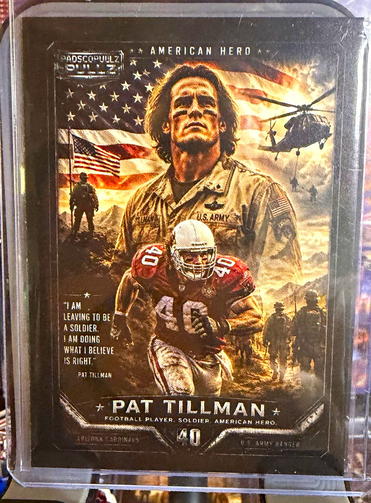 PadscoPullz Custom American Hero Insert Pat Tillman Cardinals #40