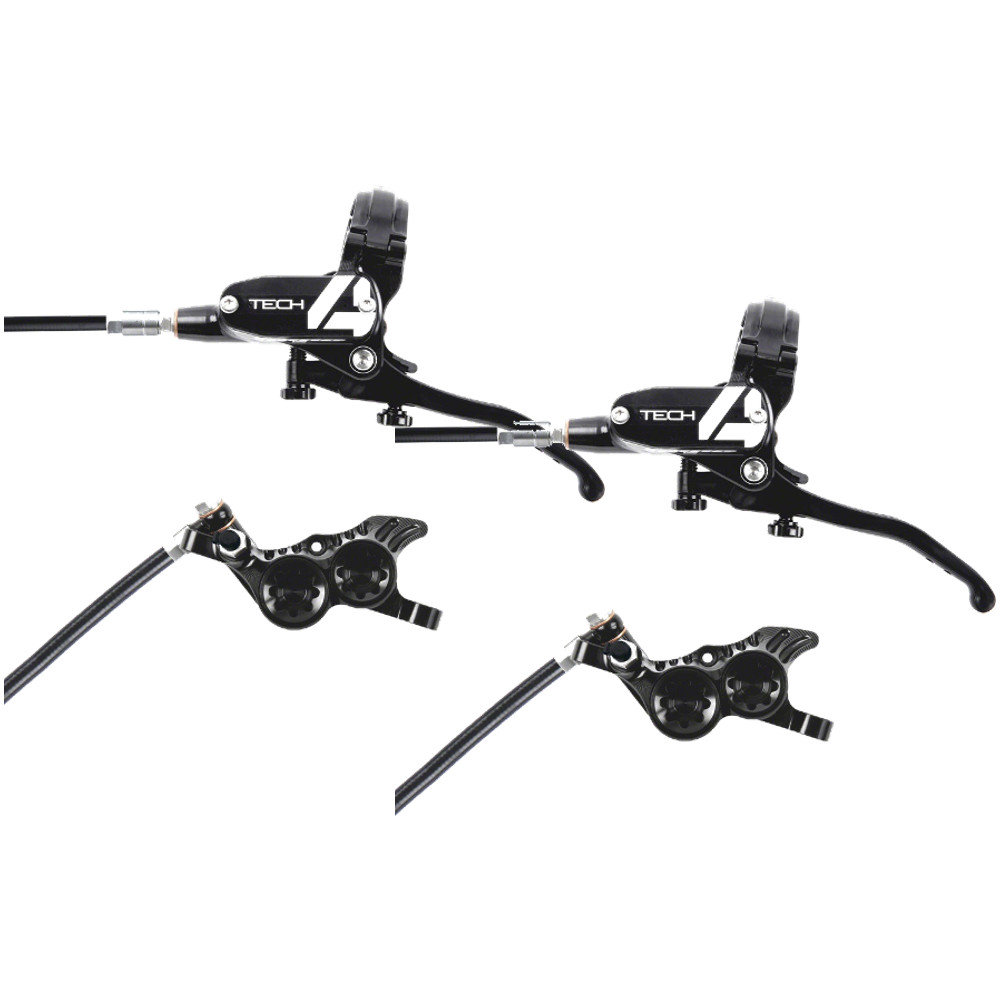 Hope Tech 4 V4 Hydraulic Disc Brake Set - Front & Rear, Post Mount, Black,