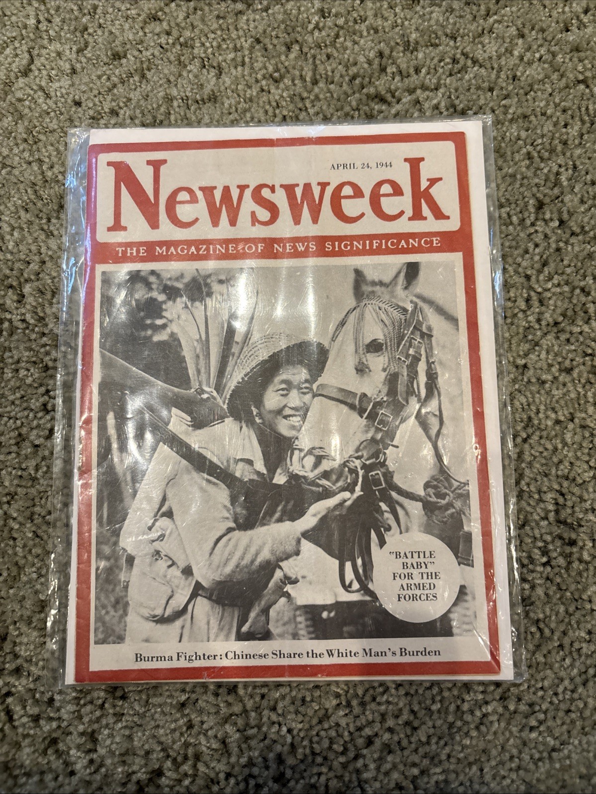 1944 APRIL 24 NEWSWEEK MAGAZINE - BURMA FIGHTER COVER - NW 1059 1944 APRIL 24 NEWSWEEK MAGAZINE - BURMA FIGHTER COVER - NW 1059