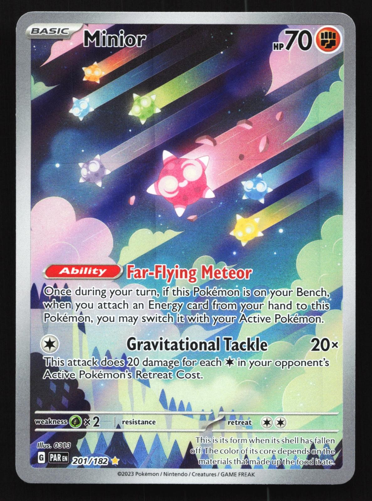 Minior 201/182 Paradox Rift Illustration Rare Holo Pokemon Card Minior 201/182 Paradox Rift Illustration Rare Holo Pokemon Card