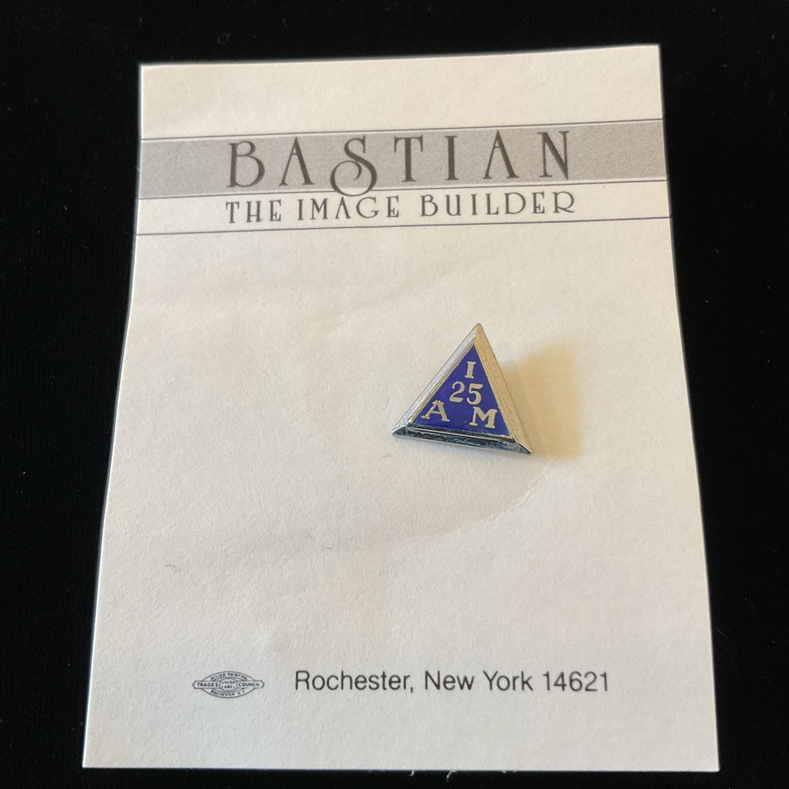 Vintage I A M 25 Sterling Silver Lapel Pin, Int\'l Assn of Machinist