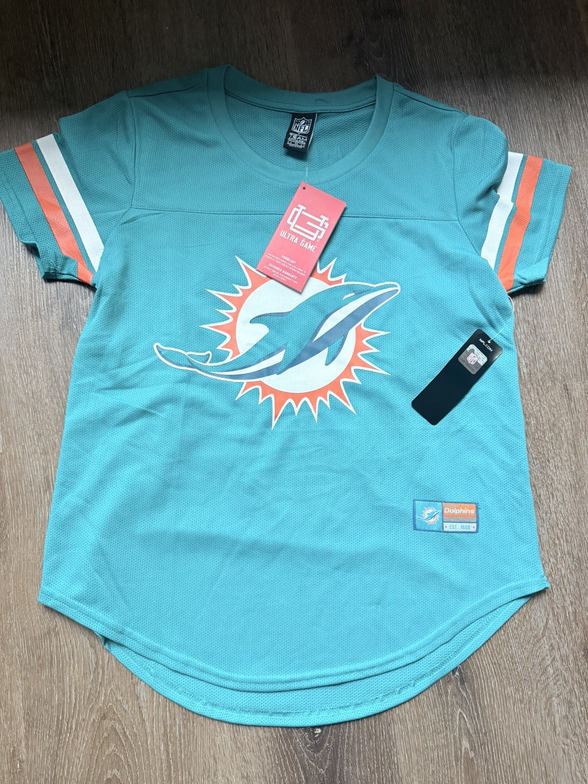NEW Official NFL Apparel Miami Dolphins Womens Team Jersey NEW Official NFL Apparel Miami Dolphins Womens Team Jersey