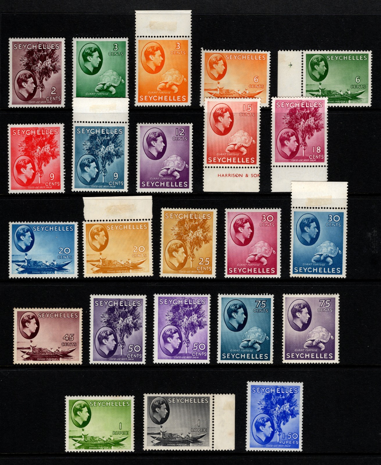 SEYCHELLES 1938-49 KGVI PICTORIAL SET TO 1r.50, SG 135/47, FINE MINT, CAT. £550+