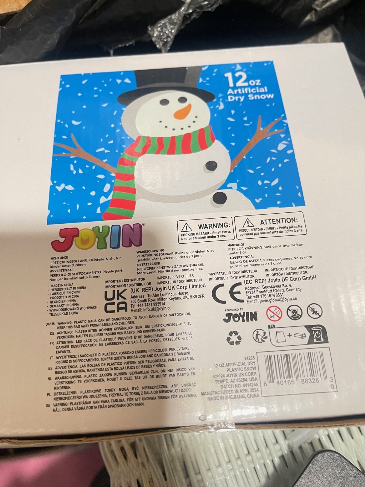 JOYIN 12 OZ ARTIFICIAL DRY SNOW (Y10) JOYIN 12 OZ ARTIFICIAL DRY SNOW (Y10)