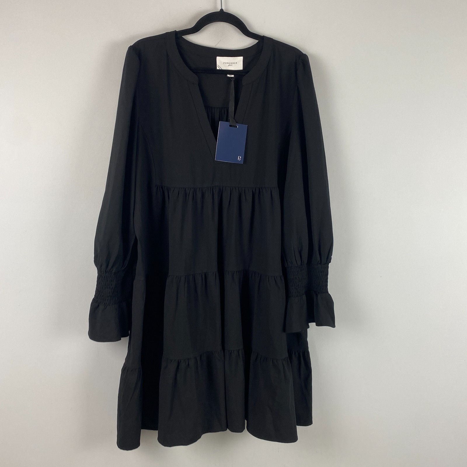 Tuckernuck Pomander Place Black Crepe Kenzo Dress Tiered Size XXXL