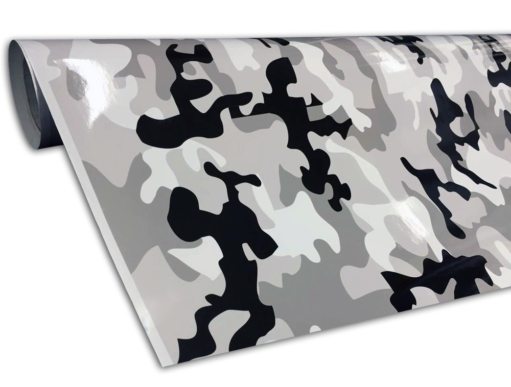 Snow Camo Camouflage Vinyl Film Wrap Decal Air Bubble Free Black White Gray Snow Camo Camouflage Vinyl Film Wrap Decal Air Bubble Free Black White Gray